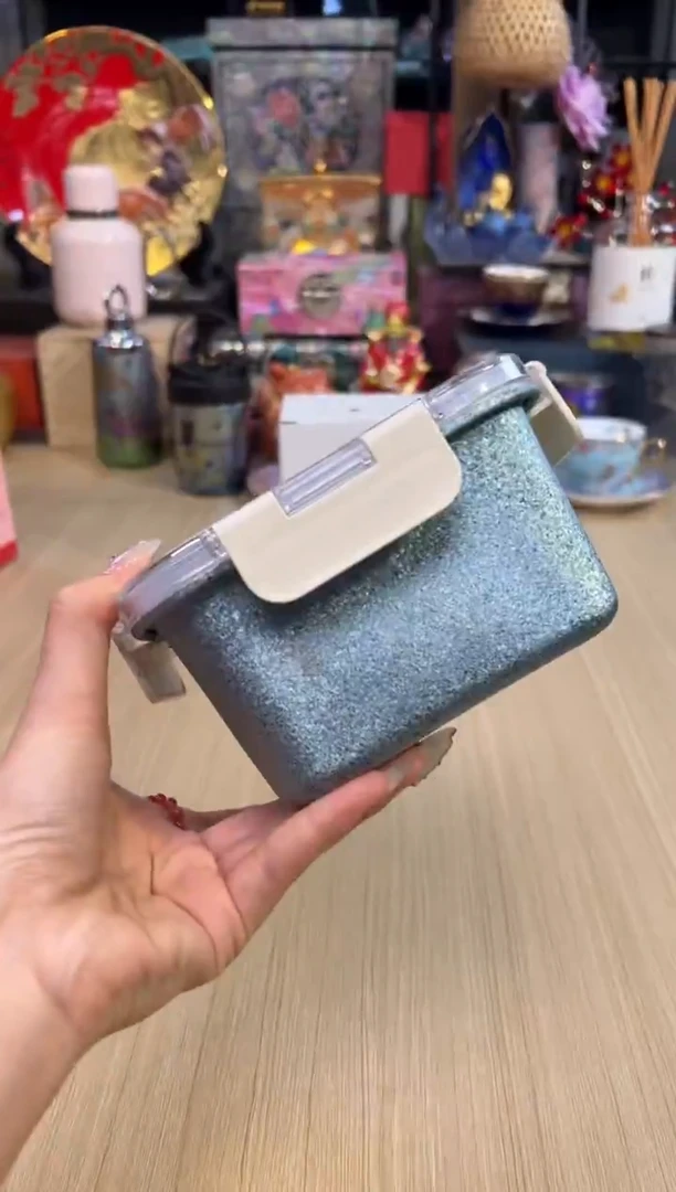 100态极纯钛方形保鲜盒-蓝色