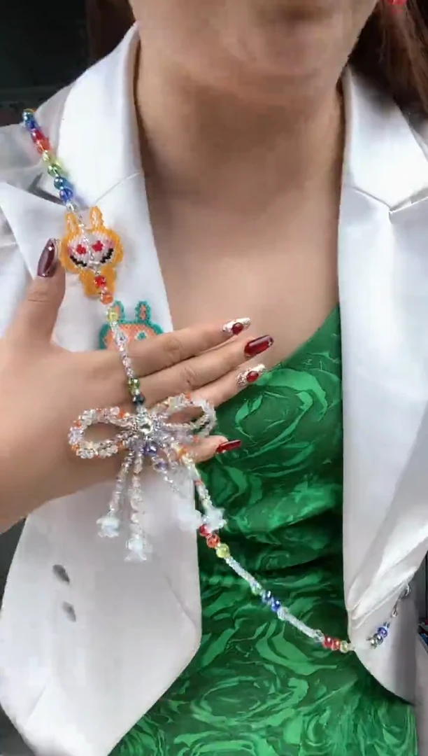 玻璃1641蝴蝶蹦迪彩虹斜跨链材料包1套