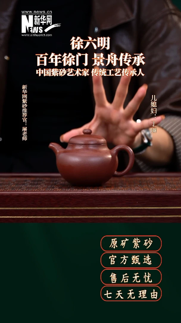 茶壶紫砂WQC桃花紫泥柿圆