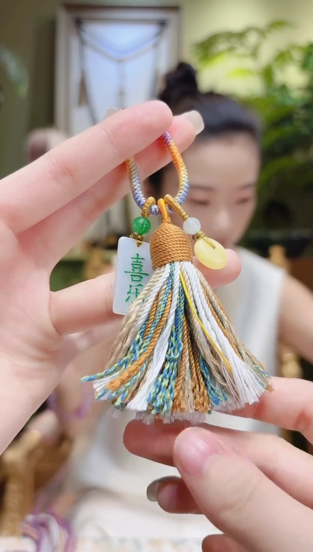 【闪购商品】翡翠挂件未镶嵌蜜蜡平安扣翡翠流苏挂件