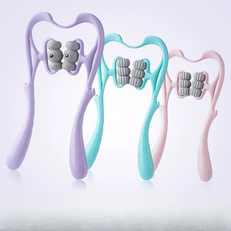 2025新款颈椎按摩器手动按摩颈部肩部按摩器六轮按摩器夹脖子神器