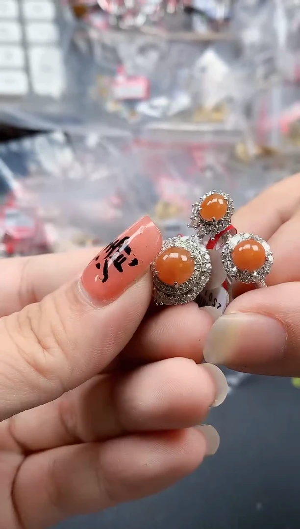 银S925镶嵌戒指翡翠天然A货缅甸翡翠