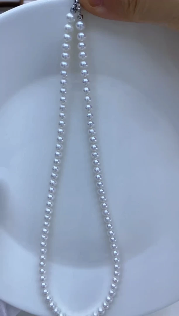 【闪购商品】淡水珍珠项链银S925镶嵌5-6