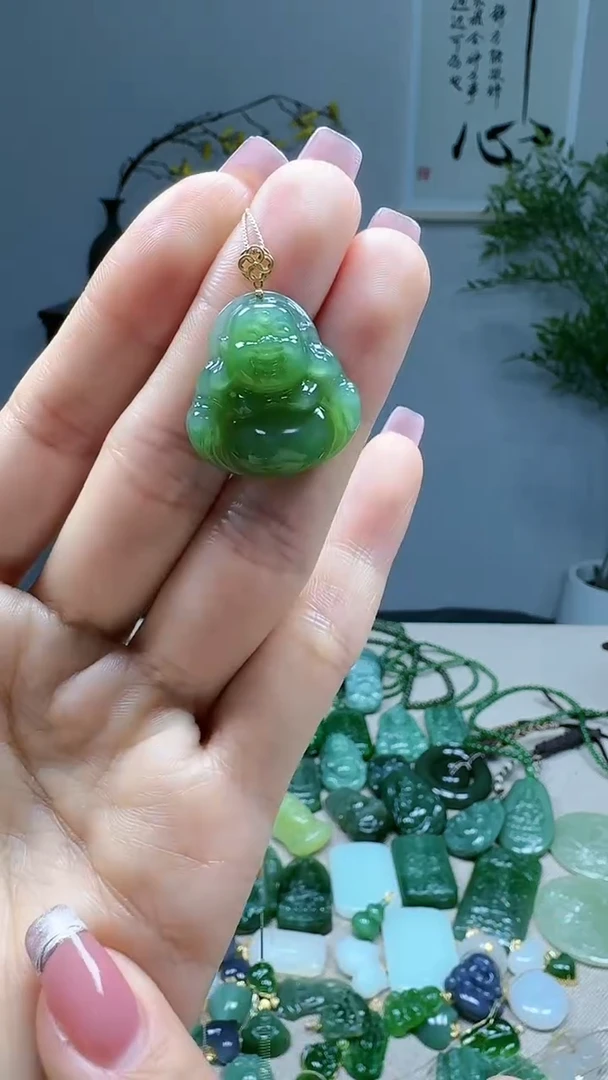 吊坠(不含链)18K金镶嵌和田玉1