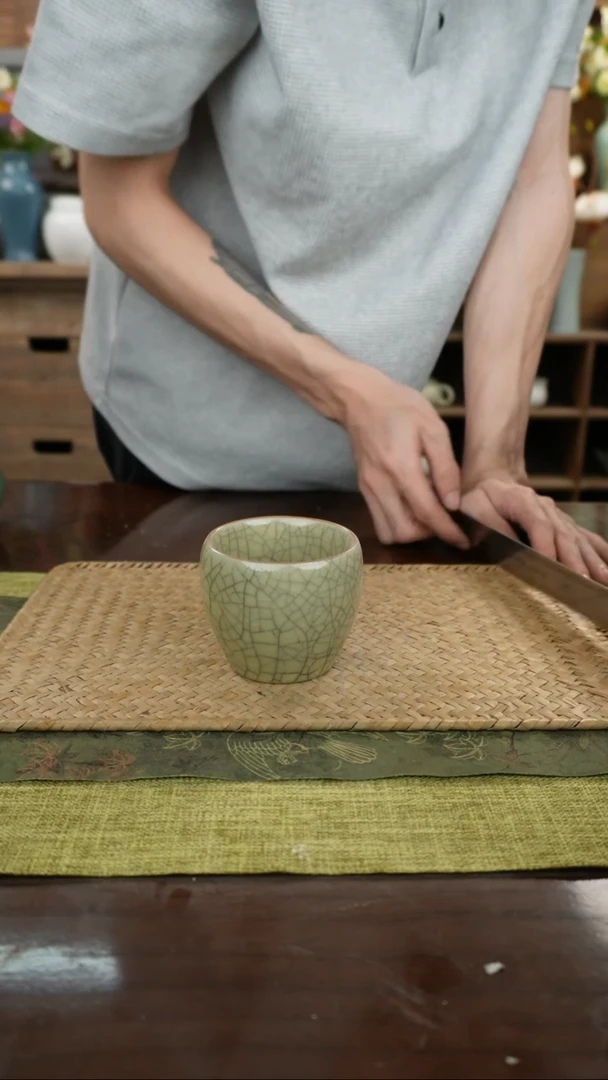 陶瓷一件包邮乳黄色鸡缸杯主人杯