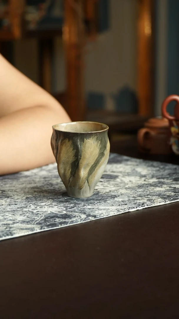 茶杯紫砂44号宜兴紫砂原矿作品柴烧