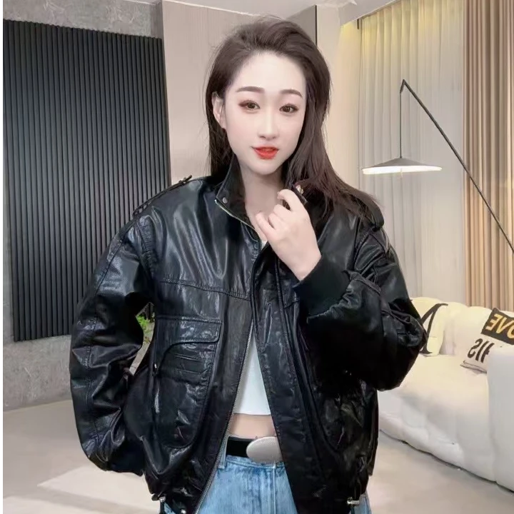 【若楠服饰】2025立领洋气黑色时尚大气女装外套