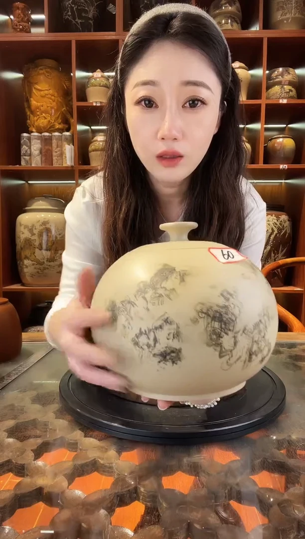 缸云南建水紫陶白泥小茶罐@60