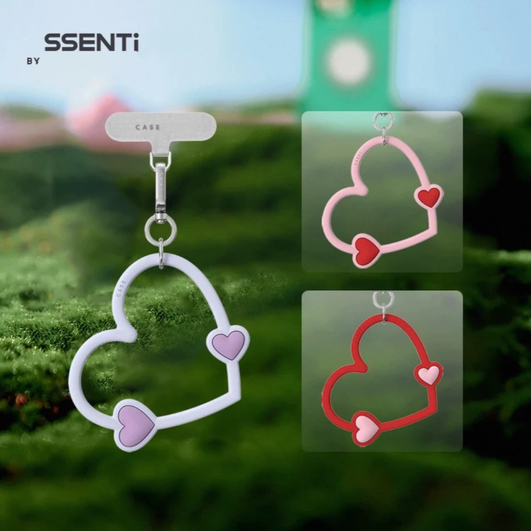 双重爱心手机腕带挂链钥匙扣手机配件时尚挂饰女