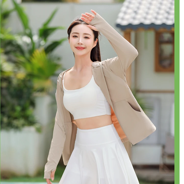 朱总服饰男女同款原纱型黑胶可拆卸帽檐UPF50+防晒衣