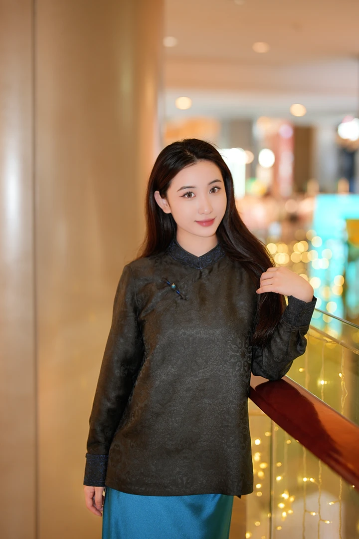 蓝大【琋漪】新中式桑蚕丝上衣7626