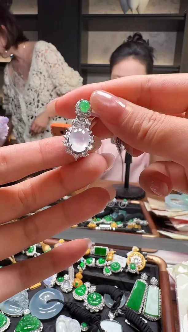 颈饰银S925镶嵌翡翠38