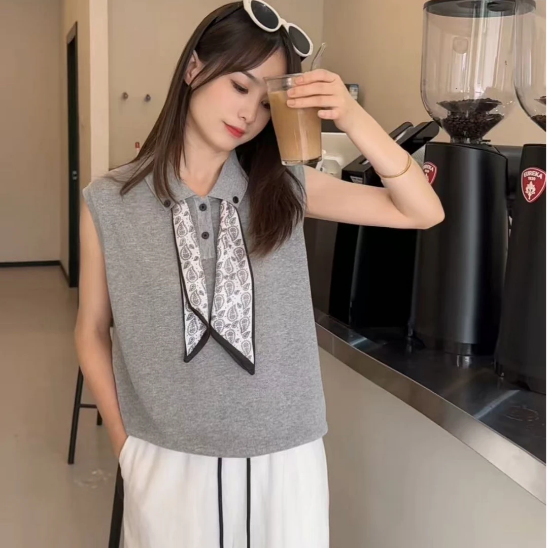 ZY服饰 夏装新品 灰色丝巾款POLO衫 自留