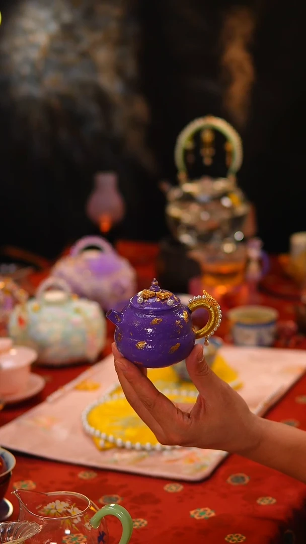 008紫色大漆壶壶