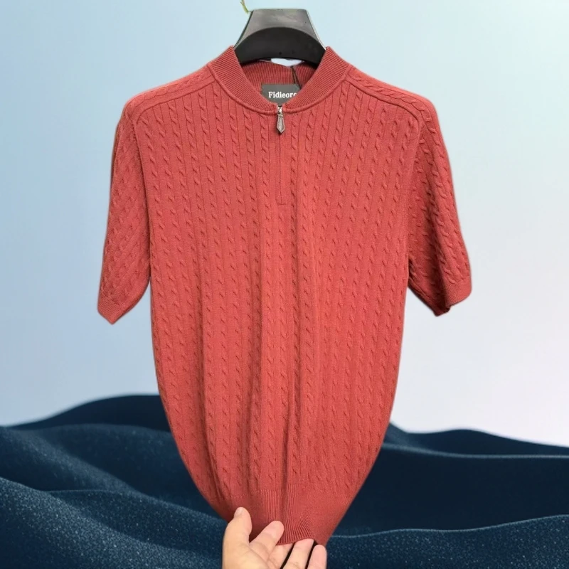【轻奢】男士秋季新款欧货老钱风针织短袖休闲百搭时尚气质款