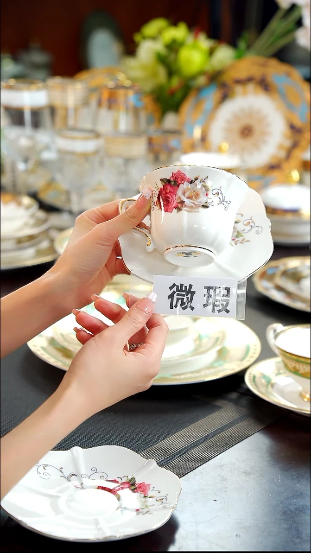 瓷片咖啡杯碟1套