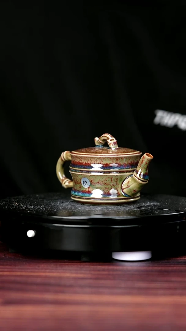 壶51#李盼龙一级品原矿钧瓷竹节壶