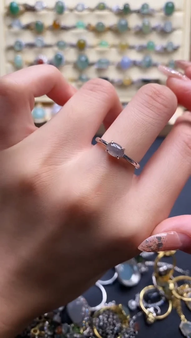 银S925镶嵌戒指翡翠55555555+1