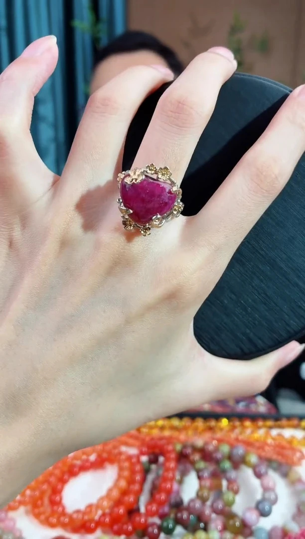 银S925镶嵌戒指红宝石207