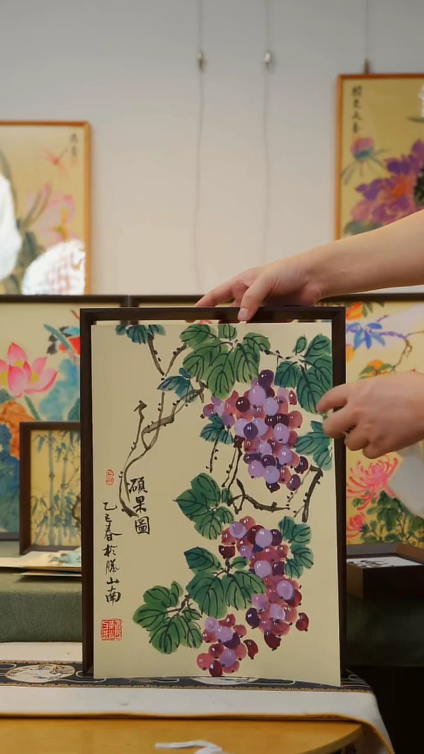 国画A3不落名绘画带框发货   755