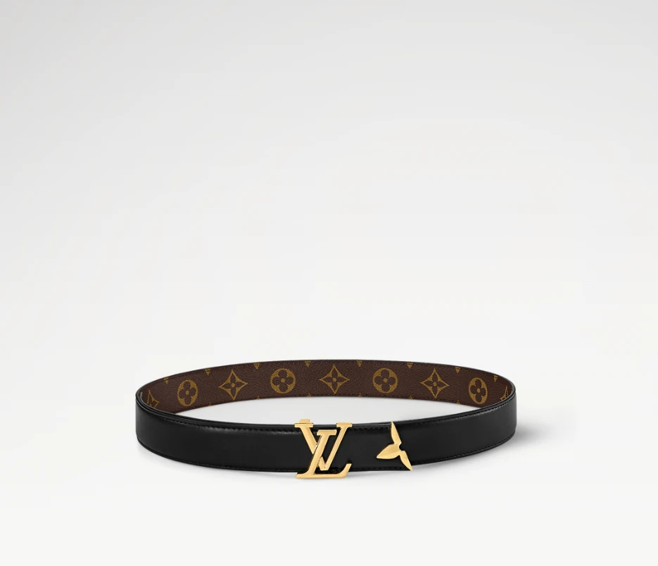 全新未使用 LouisVuitton/路易威登 PRETTY LV 30 毫米双面腰带