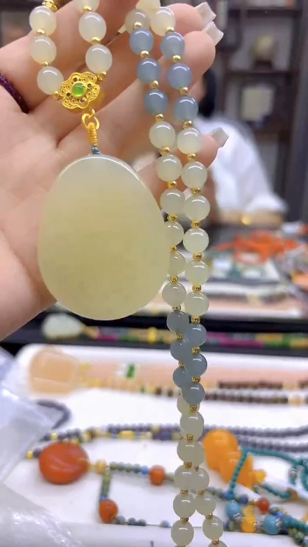 和田玉未镶嵌毛衣链DIY款M729