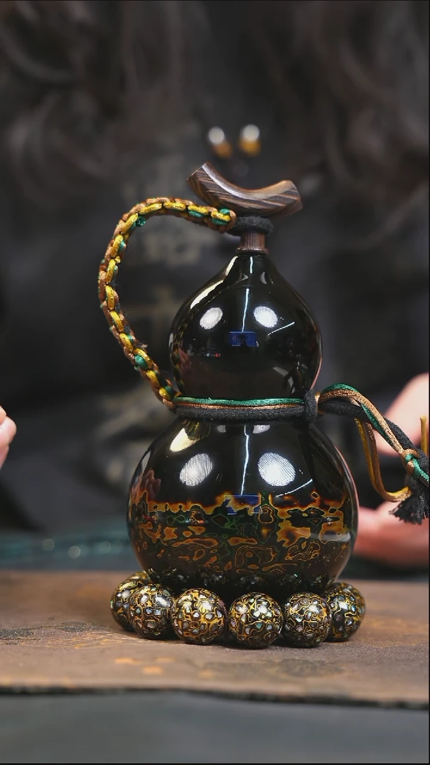 【闪购商品】YQ166漆艺酒葫芦不包手串及旋转底座