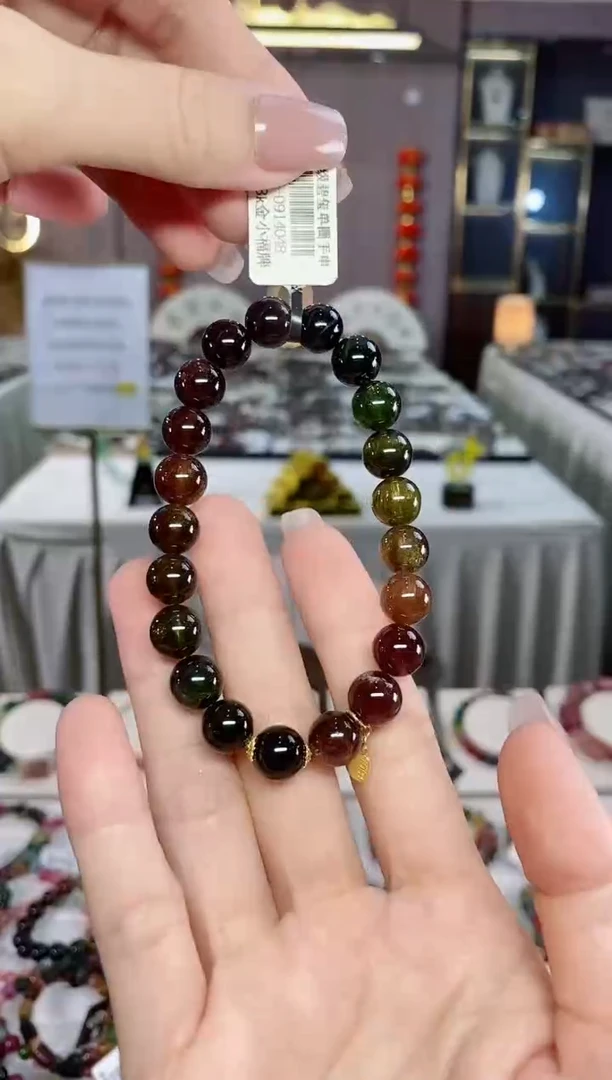 碧玺单圈手串9mm+未镶嵌碧玺（多样性发一条）hon