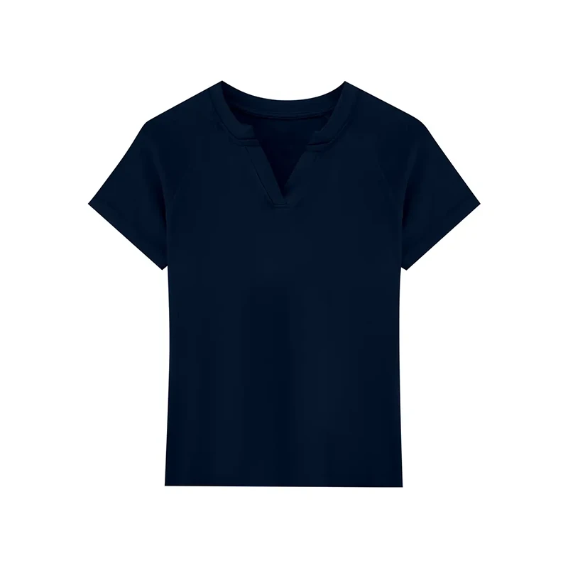 2025夏季新款简约休闲百搭短袖纯色V领T恤LK2502885