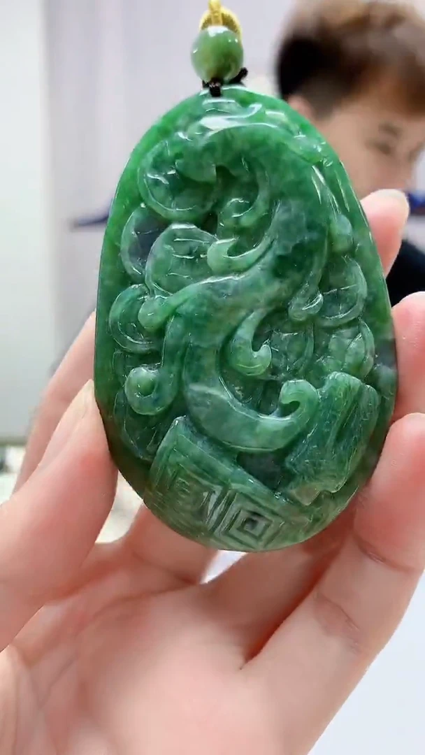 定制翡翠未镶嵌4868zm-毛货挂件43仿古牌