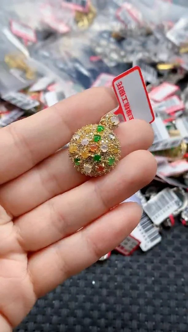 银S925镶嵌戒指翡翠天然A货缅甸翡翠