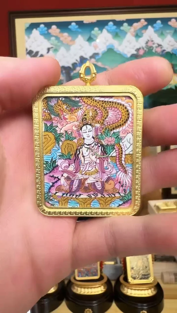 吊坠绿妈妈-热贡纯手绘周毛