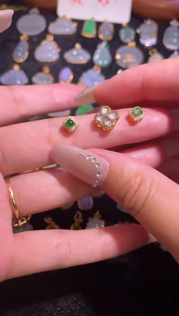 吊坠(不含链)银S925镶嵌翡翠天然A货翡翠