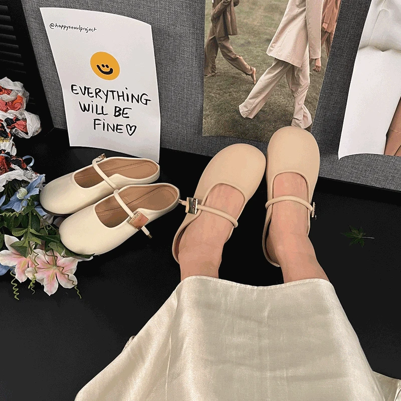 半包头拖鞋女鞋外穿小单鞋凉鞋百搭小众轻奢鞋子女款2025新款夏季