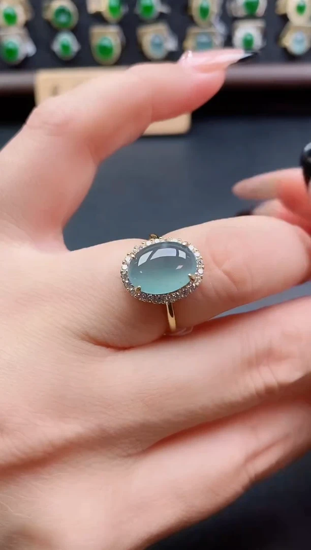 银S925镶嵌戒指翡翠1