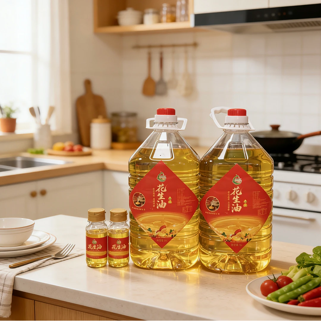 广东传统新鲜压榨小野兰花生油 两瓶5L送两瓶试用装