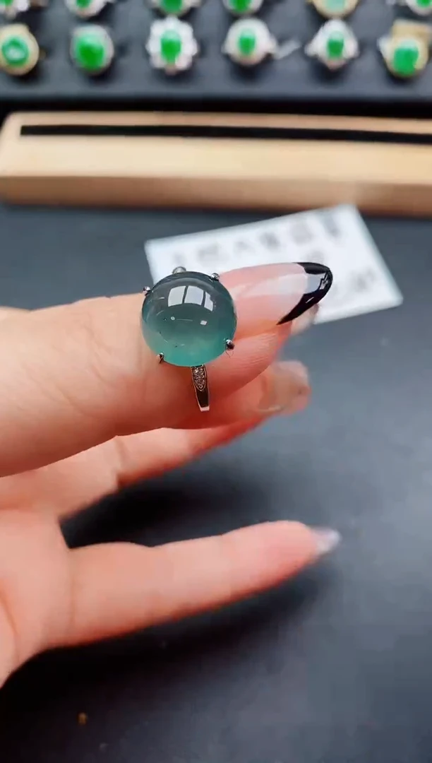 翡翠戒指银S925镶嵌508050