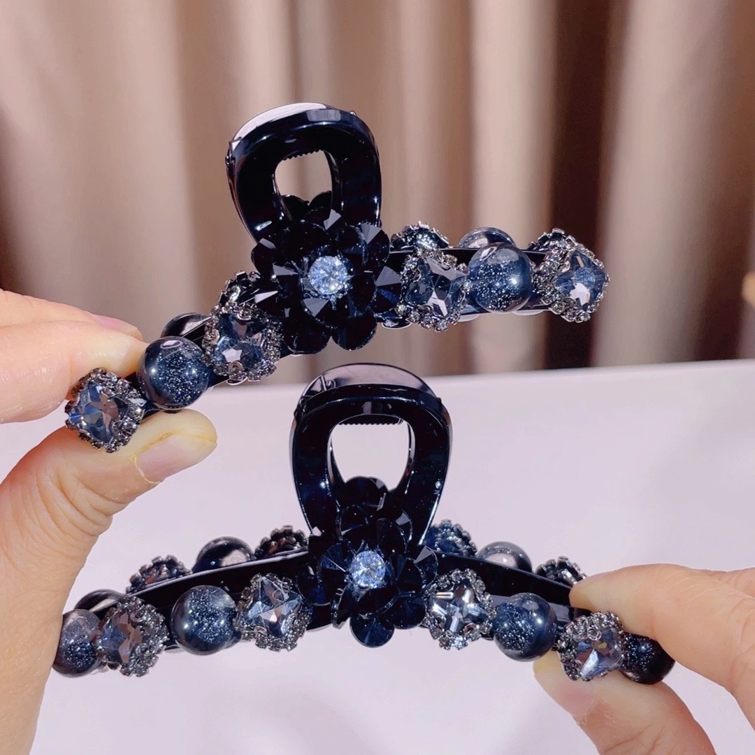 夏季新款2025韩版时尚洋气百搭满钻轻奢后脑勺盘发抓夹发卡发夹