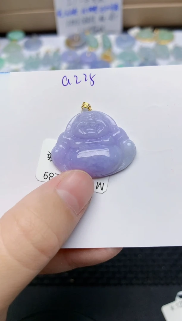 翡翠18K金镶嵌颈饰天然缅甸A货翡翠