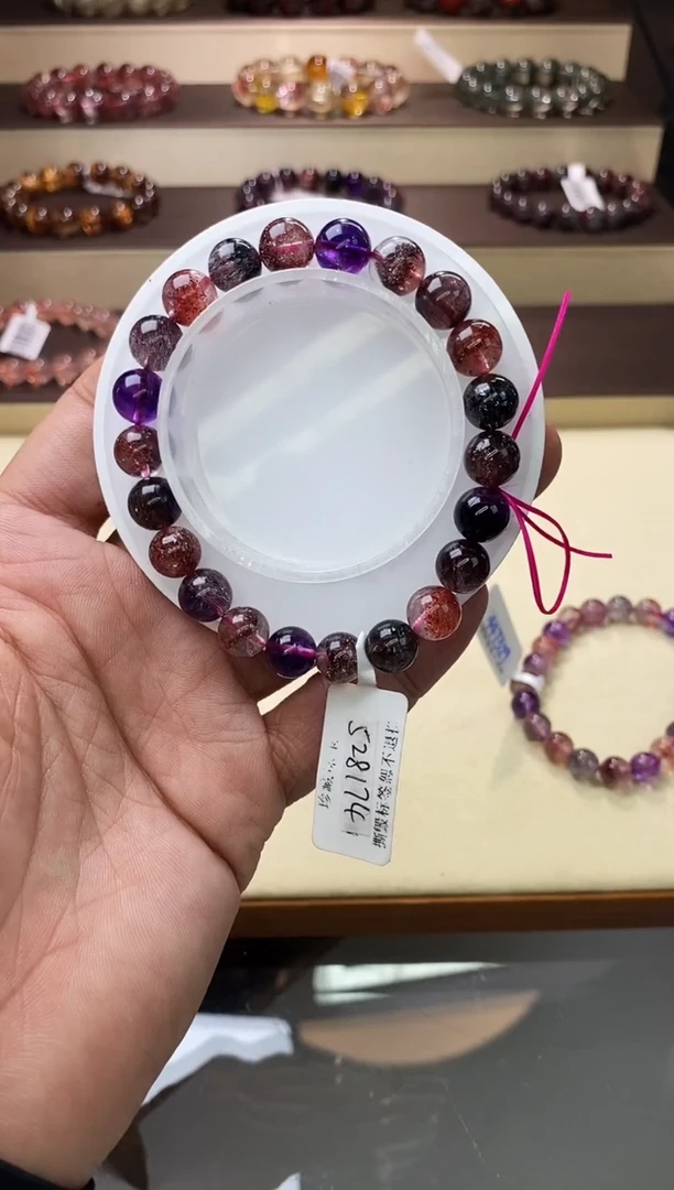 【闪购商品】水晶手链未镶嵌黑加仑超七单圈9m+