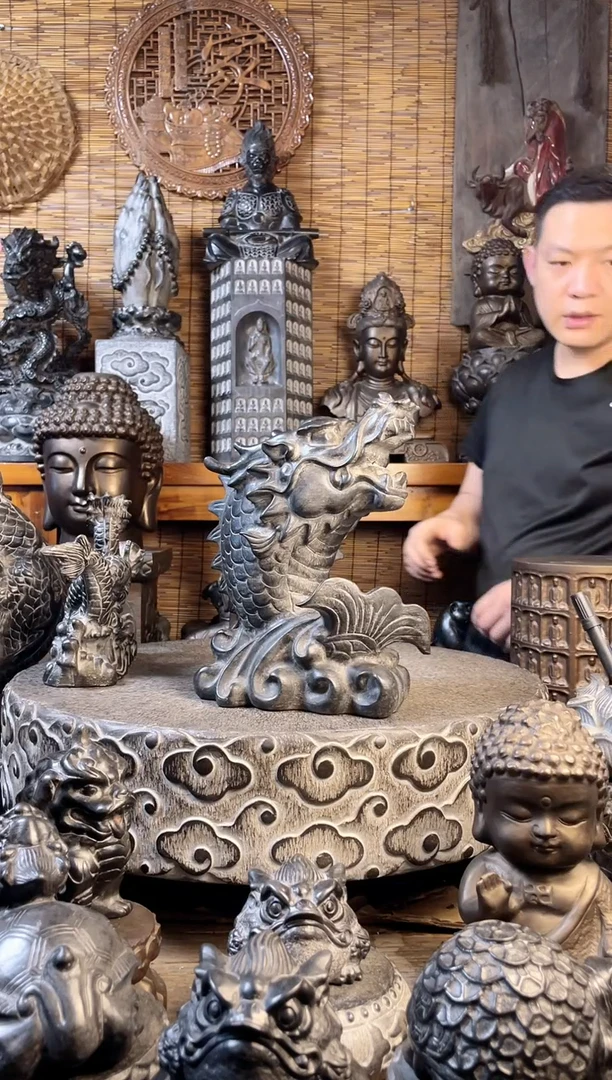 石材30鳌鱼天然青石雕刻