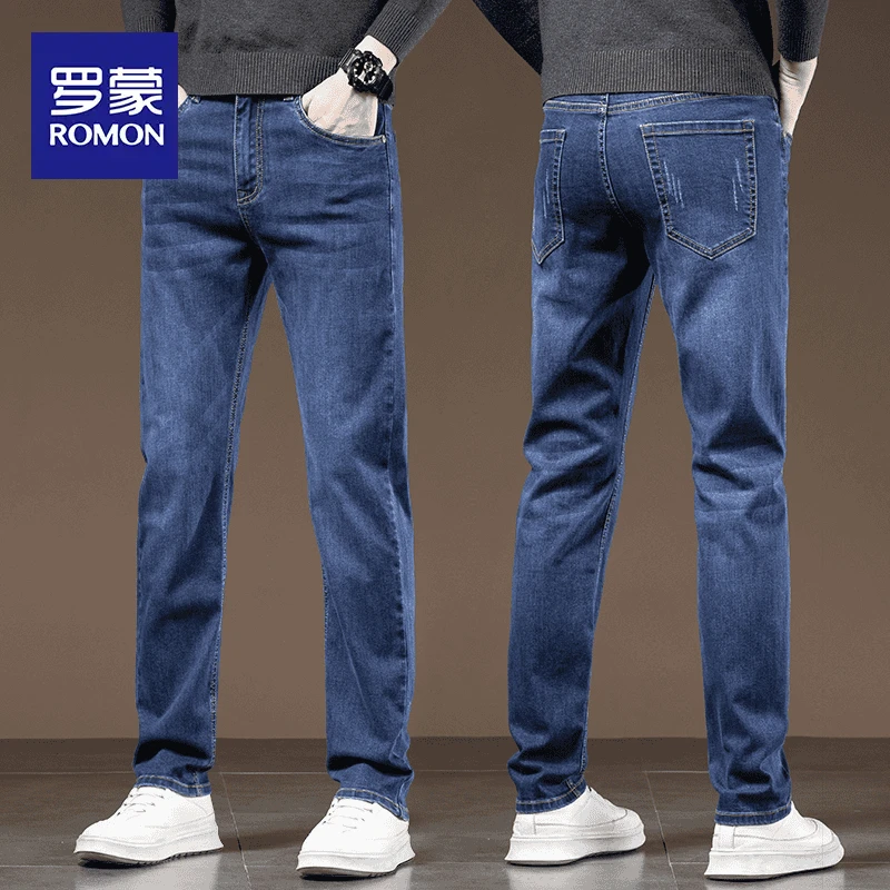 罗蒙秋季牛仔裤男款爆款2025新款户外美式直筒宽松潮牌长裤子男士