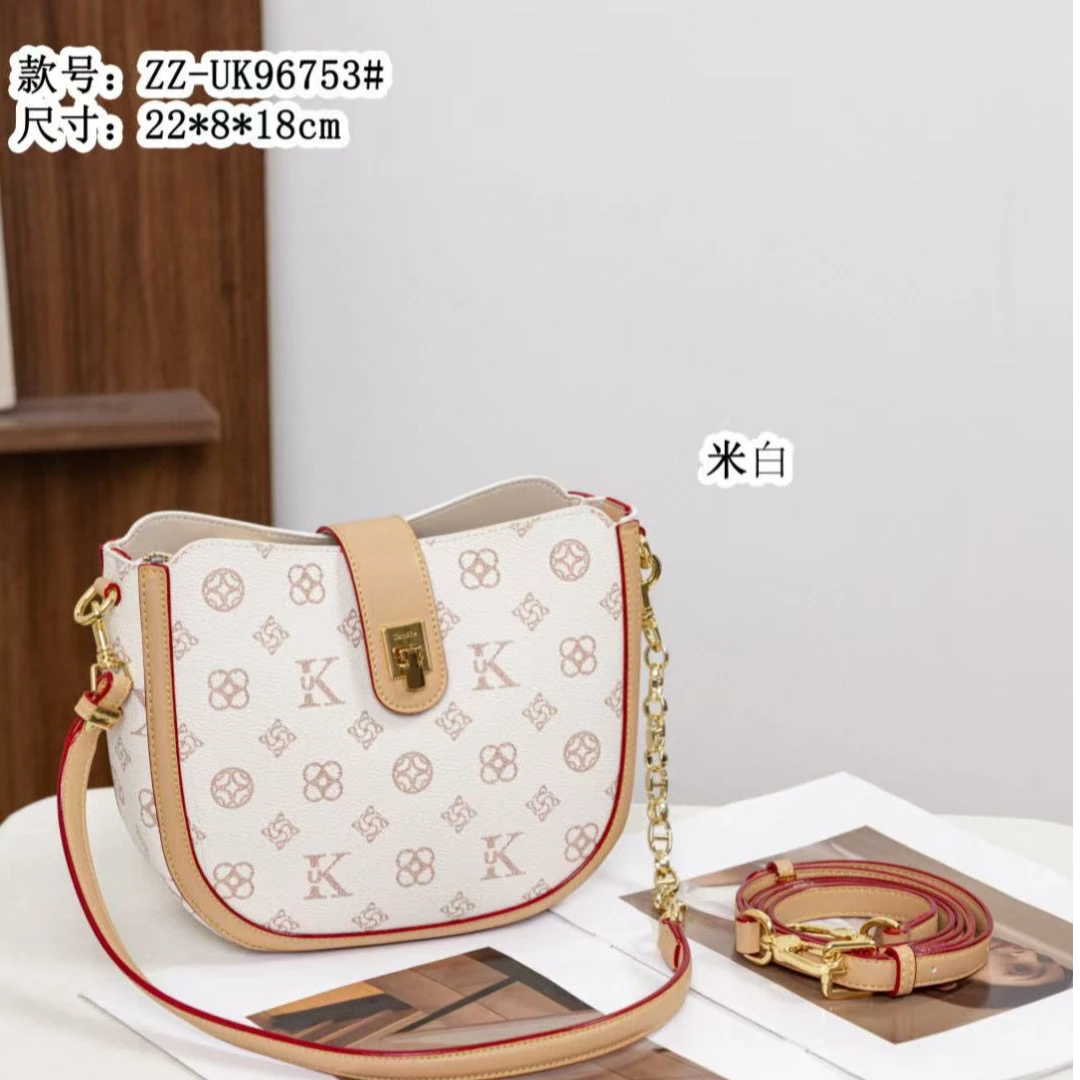 UK印花女包2025新款时尚百搭单肩包休闲搭扣腋下斜挎包印花小方包