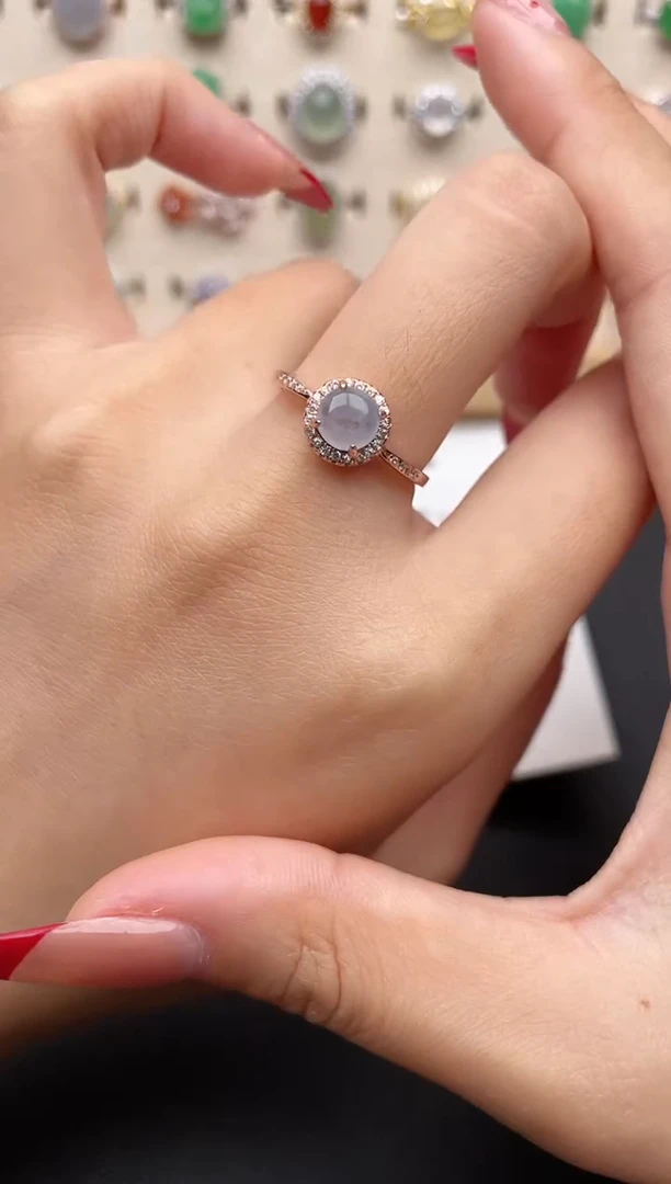 【闪购商品】翡翠戒指银S925镶嵌一物一证一礼盒