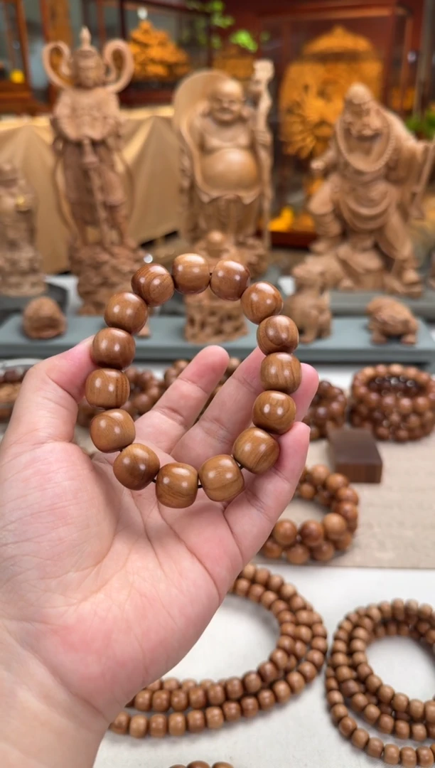 檀香木手串/手链15X16顺纹树头沉水单圈 印度老山檀香