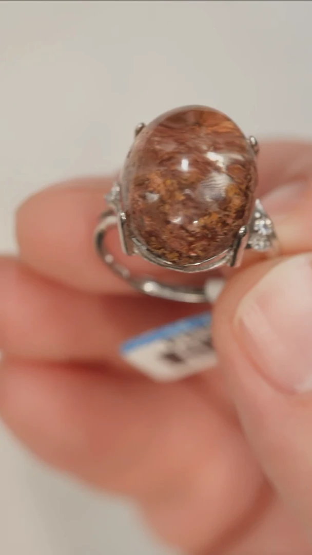 【闪购商品】水晶戒指银S925镶嵌天然水晶特价8号