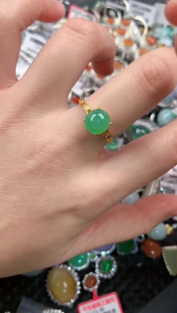 银S925镶嵌戒指翡翠888--10