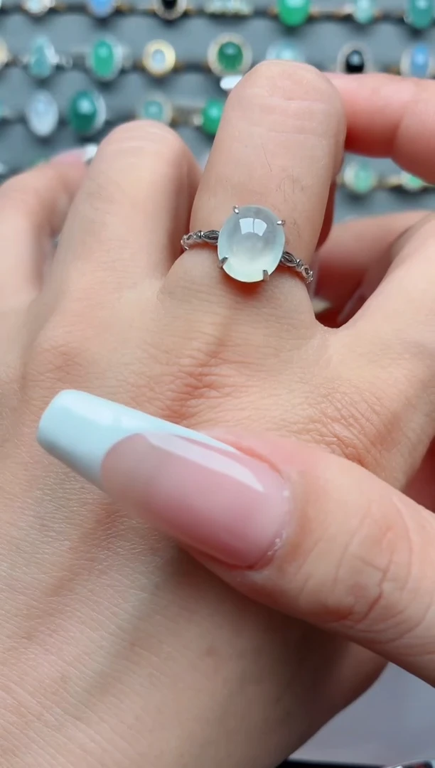 银S925镶嵌戒指翡翠.