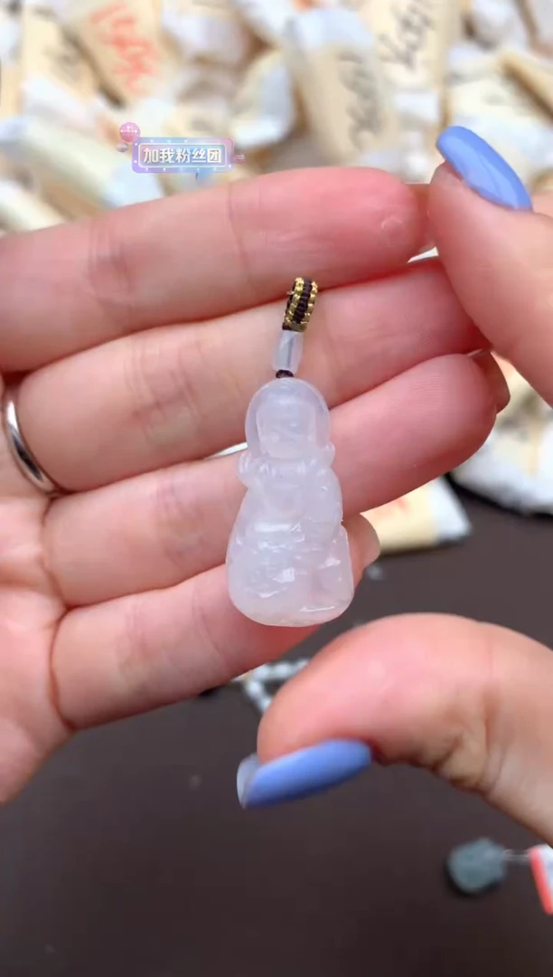 翡翠挂件未镶嵌一文殊