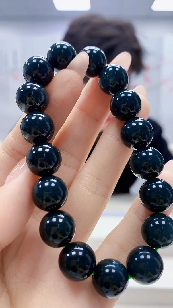 未镶嵌定制翡翠4688ty-毛货手串74